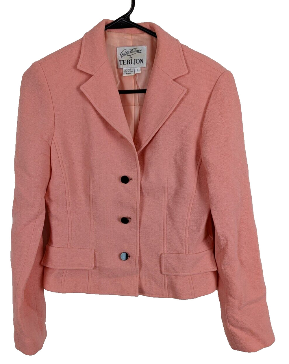 Rickie Freeman for Teri Jon Wool Blazer Pink Size 6